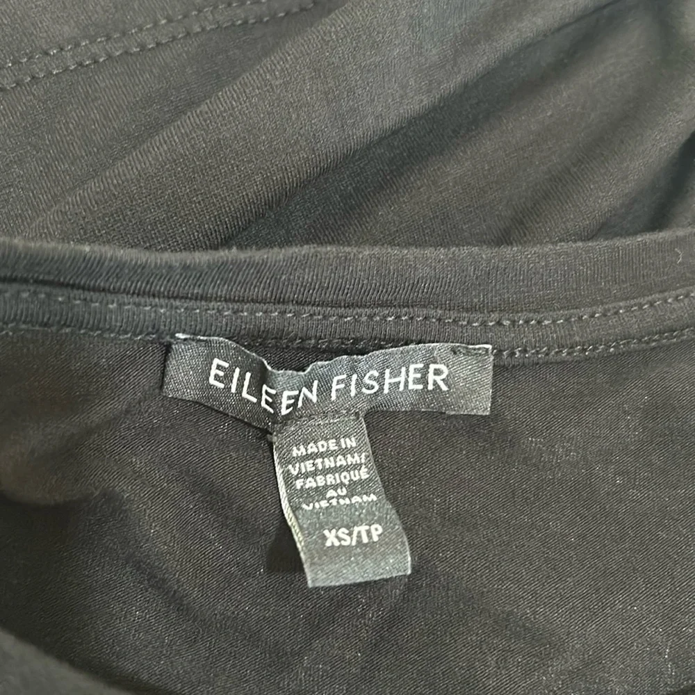 EILEEN FISHER WOMENS SWING TANK TOP SLEEVELESS BLACK OVERSIZED Sz XS - Picture 9 of 11